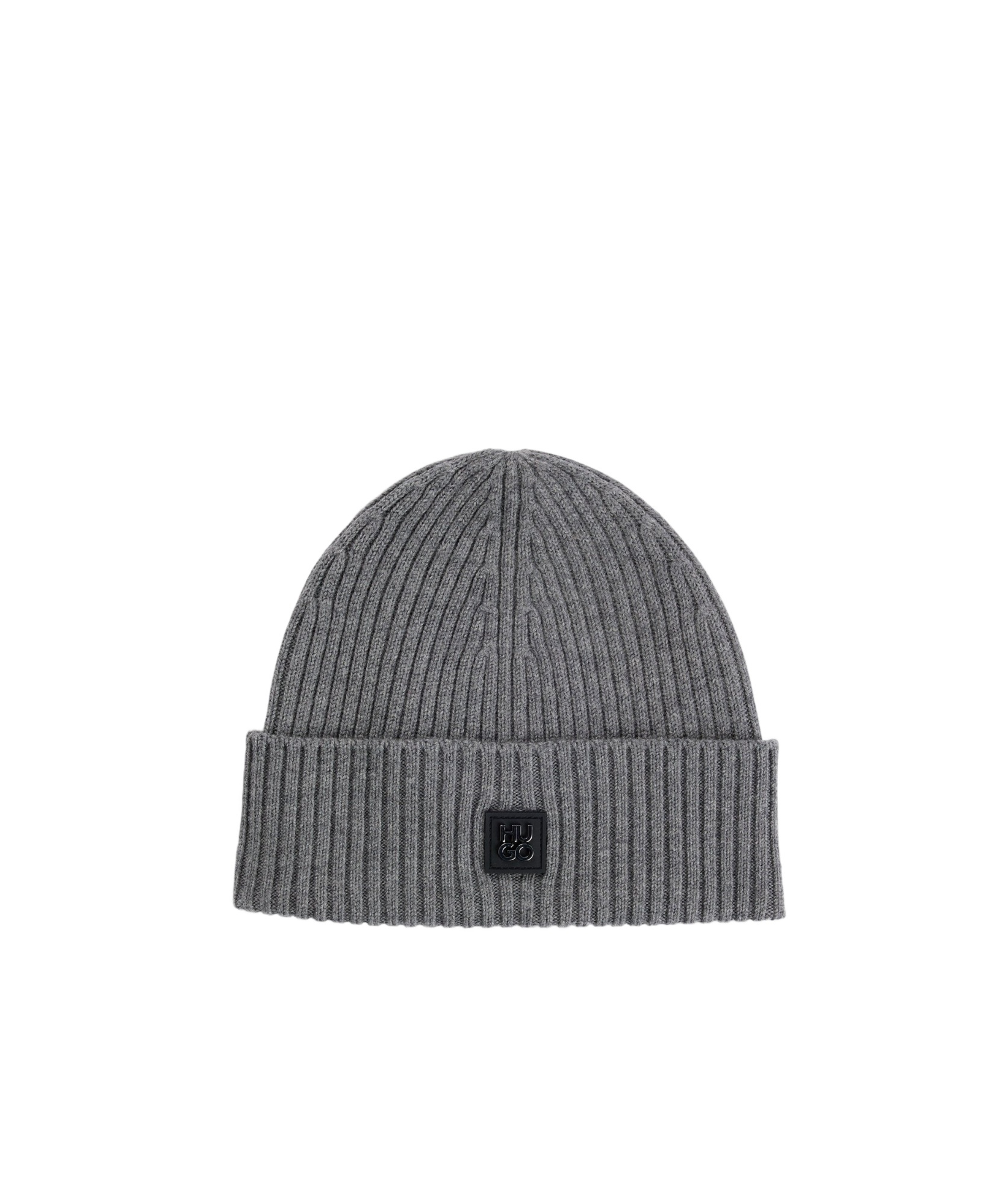 Hugo Boss Knitted Wool Hat In Gray