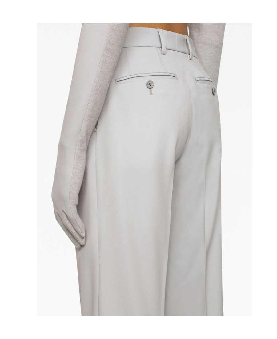Dolce & Gabbana Stretch Wool Twill Pants With Straight Leg In White