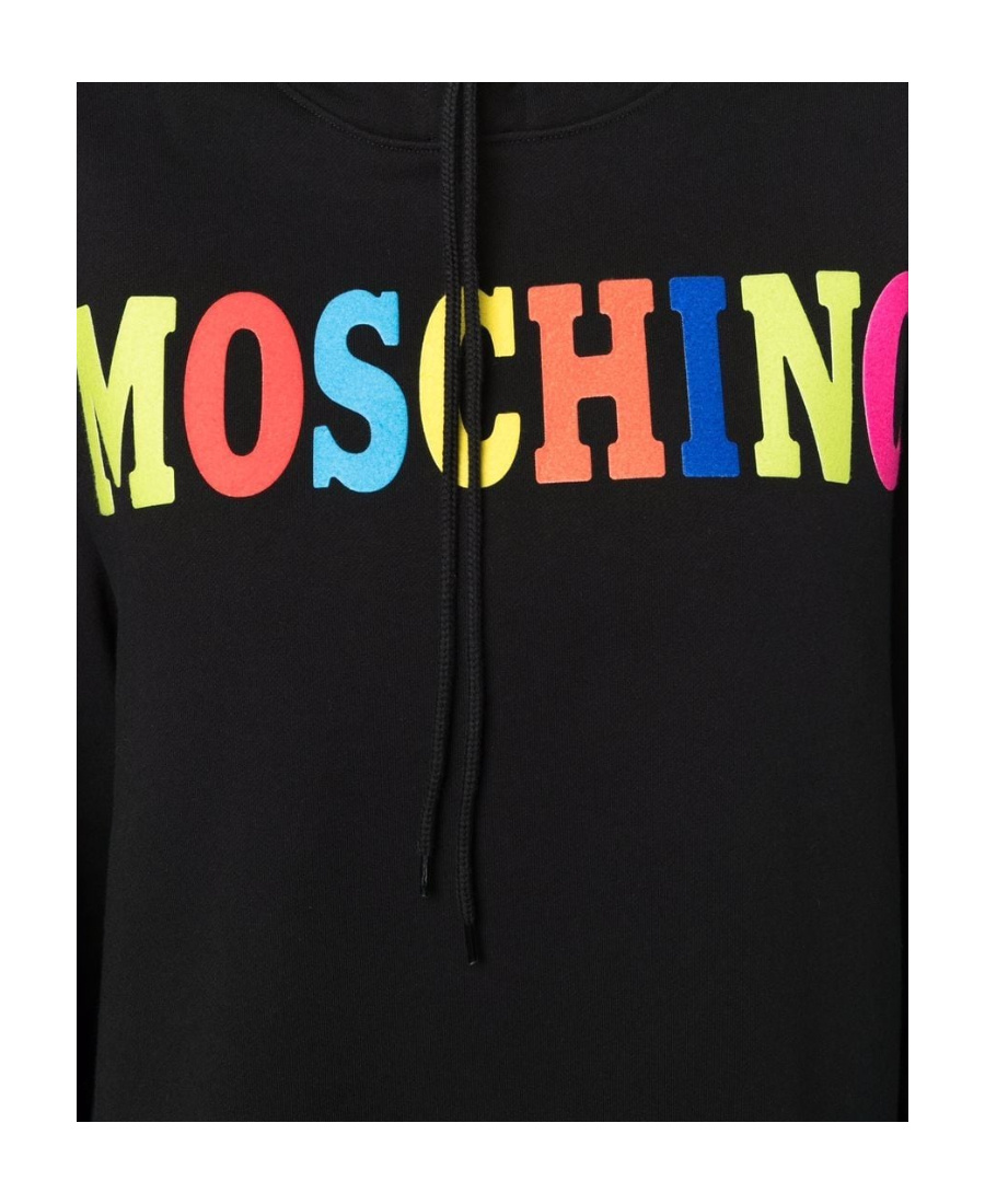 Moschino Logo-print Organic-cotton Hoodie In Black