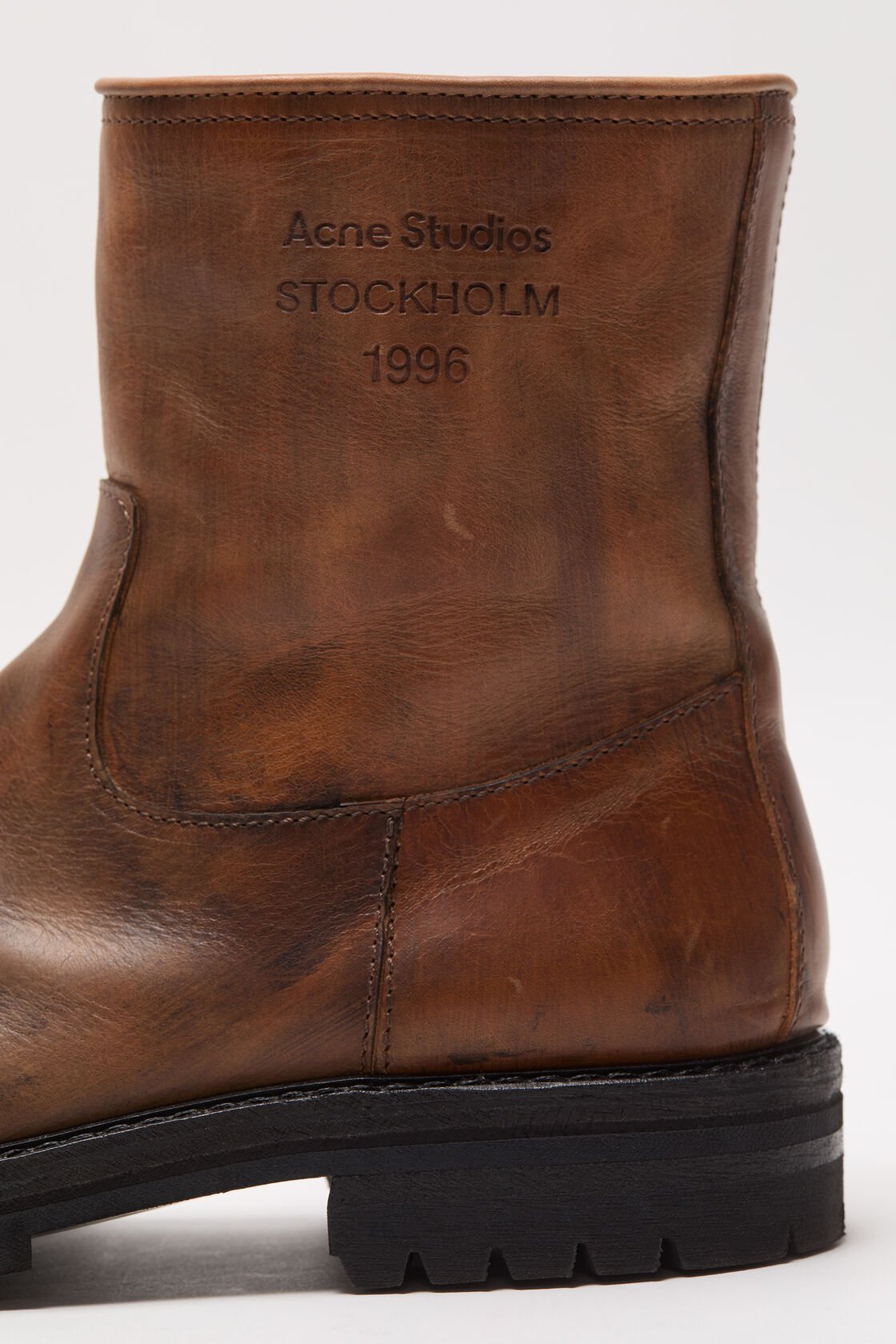 Acne Studios Leather Ankle Boots In Brown