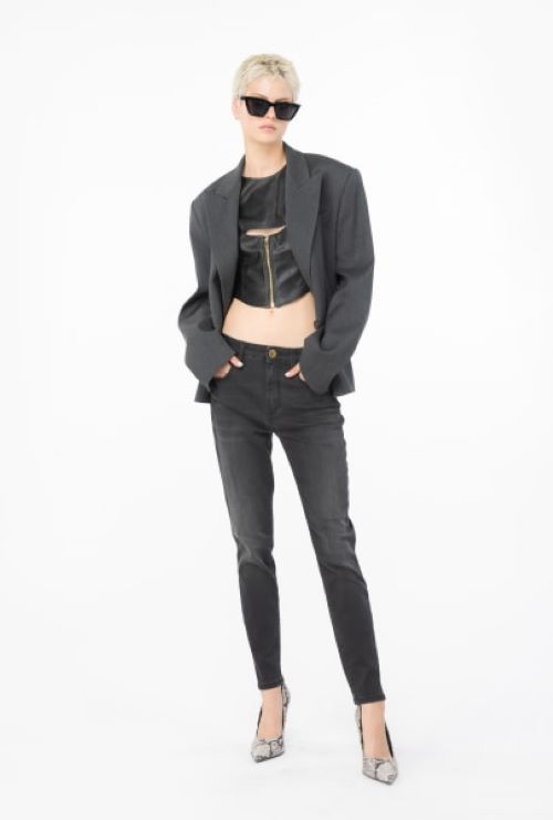 Pinko Sabrina Mid-rise Skinny Jeans In Black