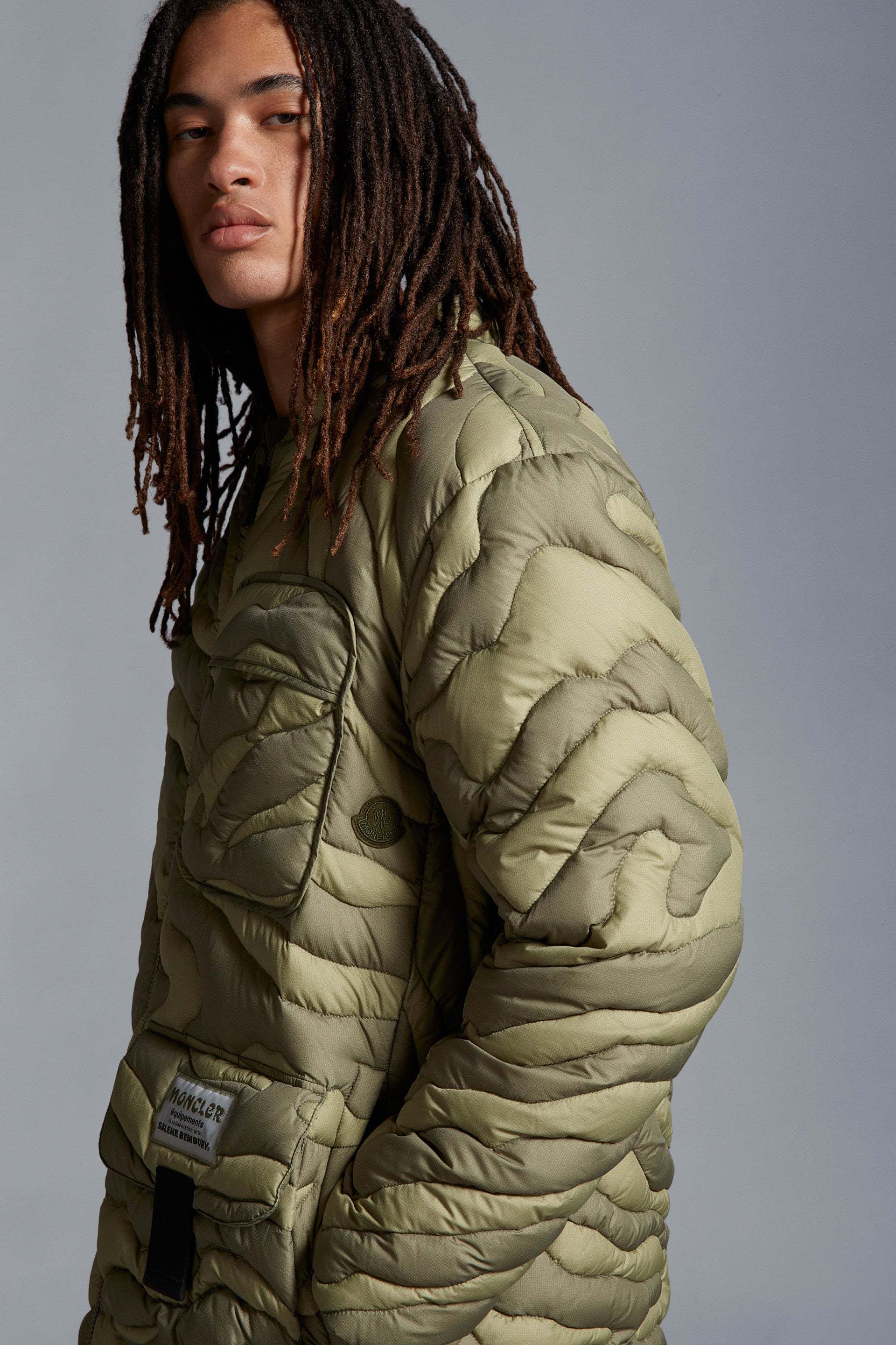 Moncler X Salehe Bembury Peano Down Jacket In Green