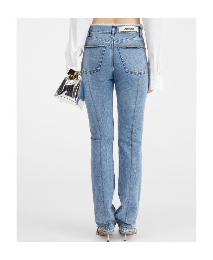 Jacquemus Le De Nimes Linon Straight-leg Jeans In Blue