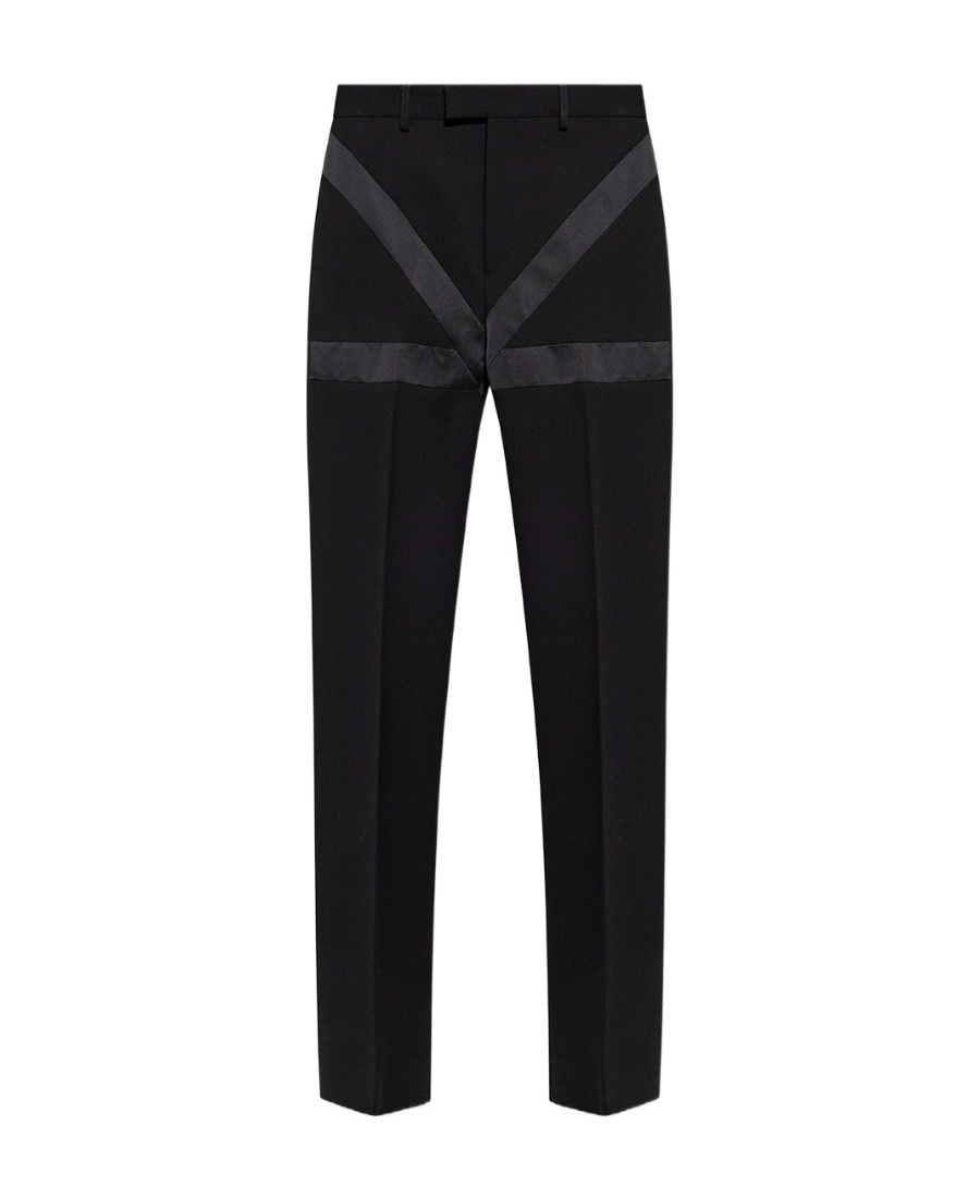 Ferragamo Inlay Tailored Trousers In Black