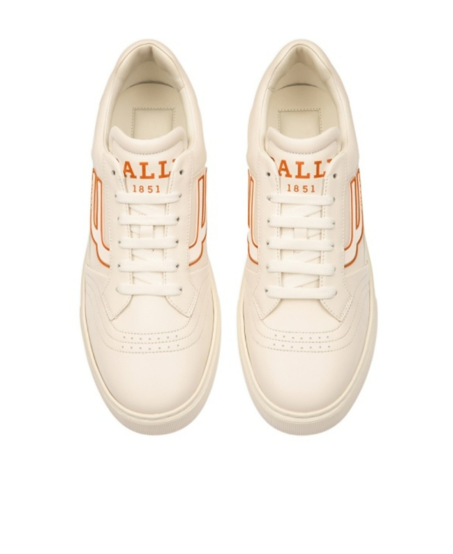 Bally Logo-patch Leather Sneakers In Nude