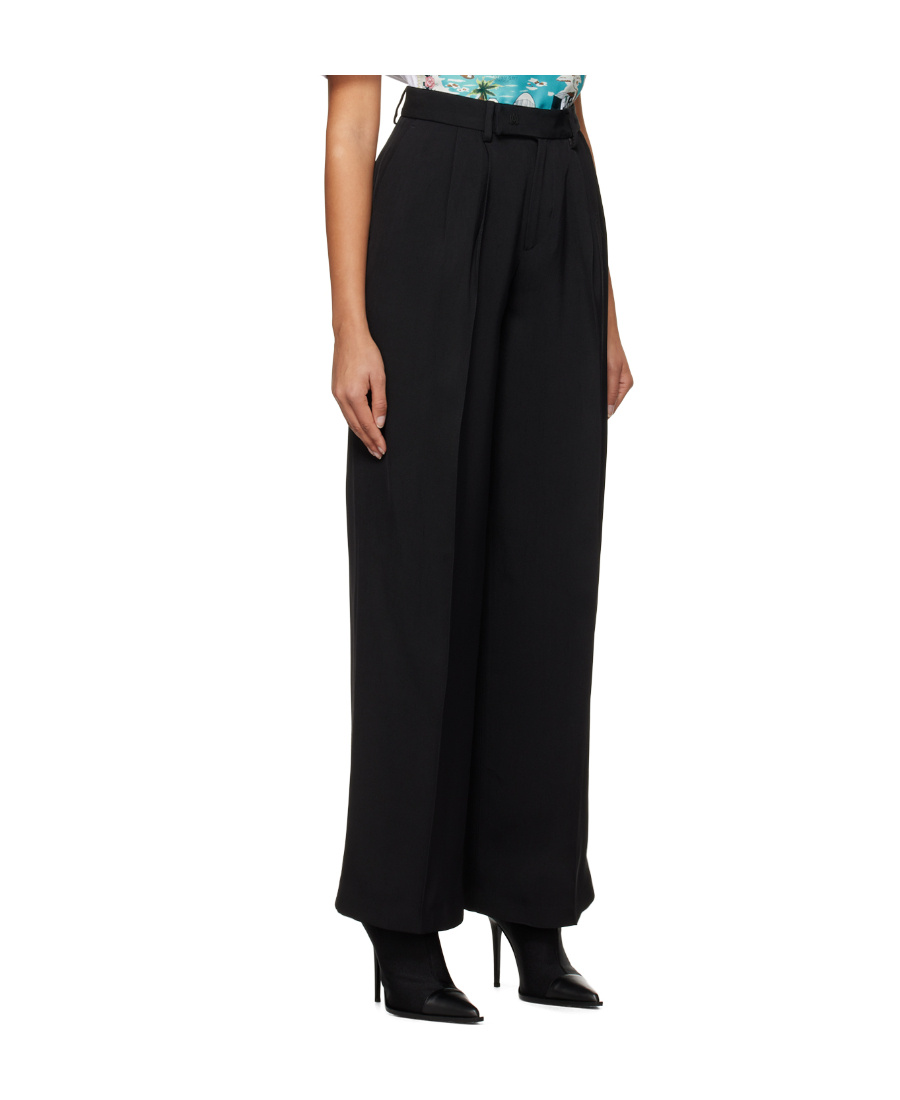 Amiri Double Pleated Twill Casual Pants In Black