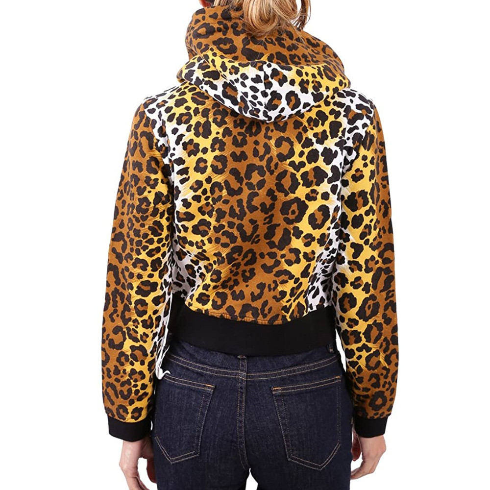 Moschino Leopard Print Casual Jacket In Black