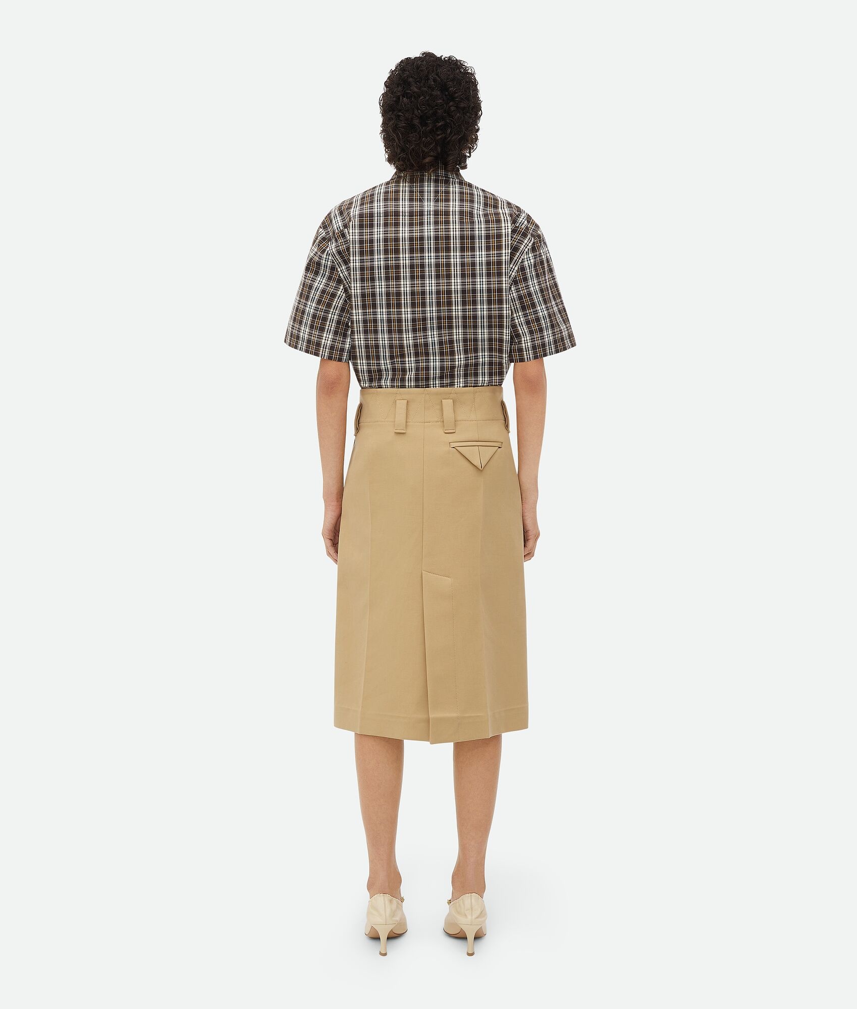 Bottega Veneta Belt Loop Mid-length Skirt In Brown
