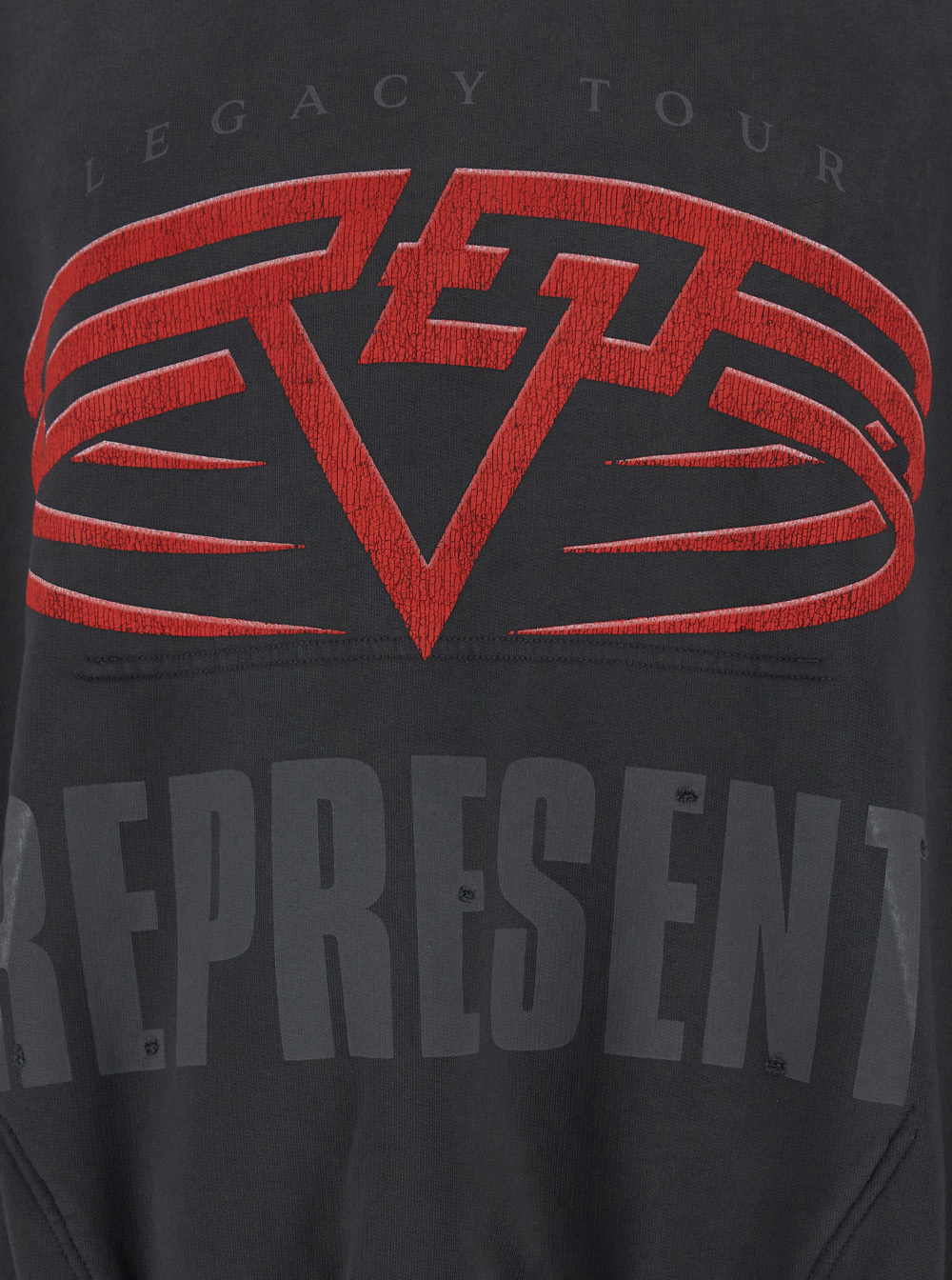 Represent Grey Hoodie With Maxi Logo Print On Front And Rear And Dropped Shoulders In Cotton Man In Gray