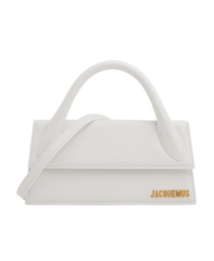 Jacquemus Jacqu Le Chiquito Long Lthr Tote Bag In White