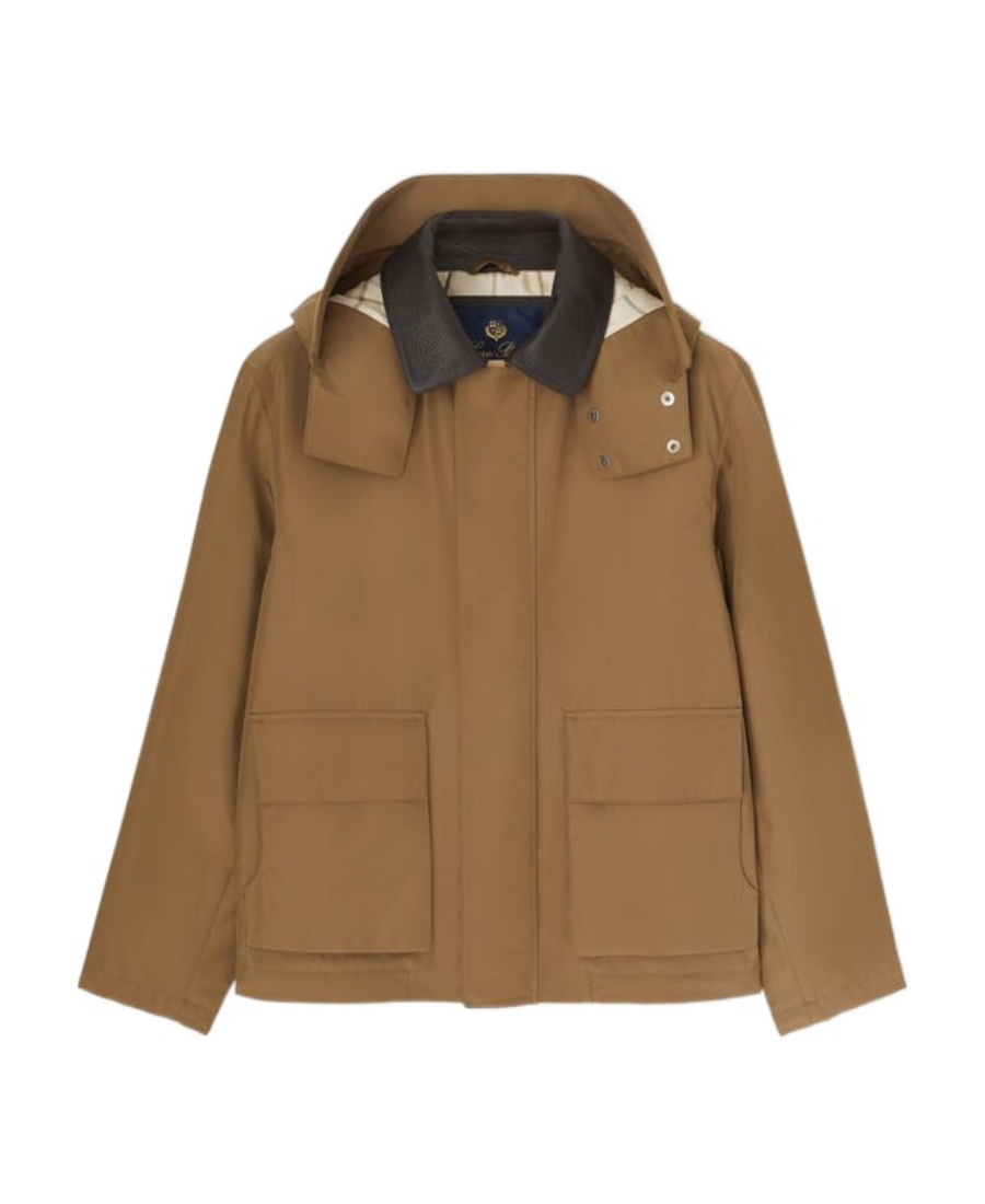 Loro Piana Hooded Casual Jacket In Smoky Tree Color