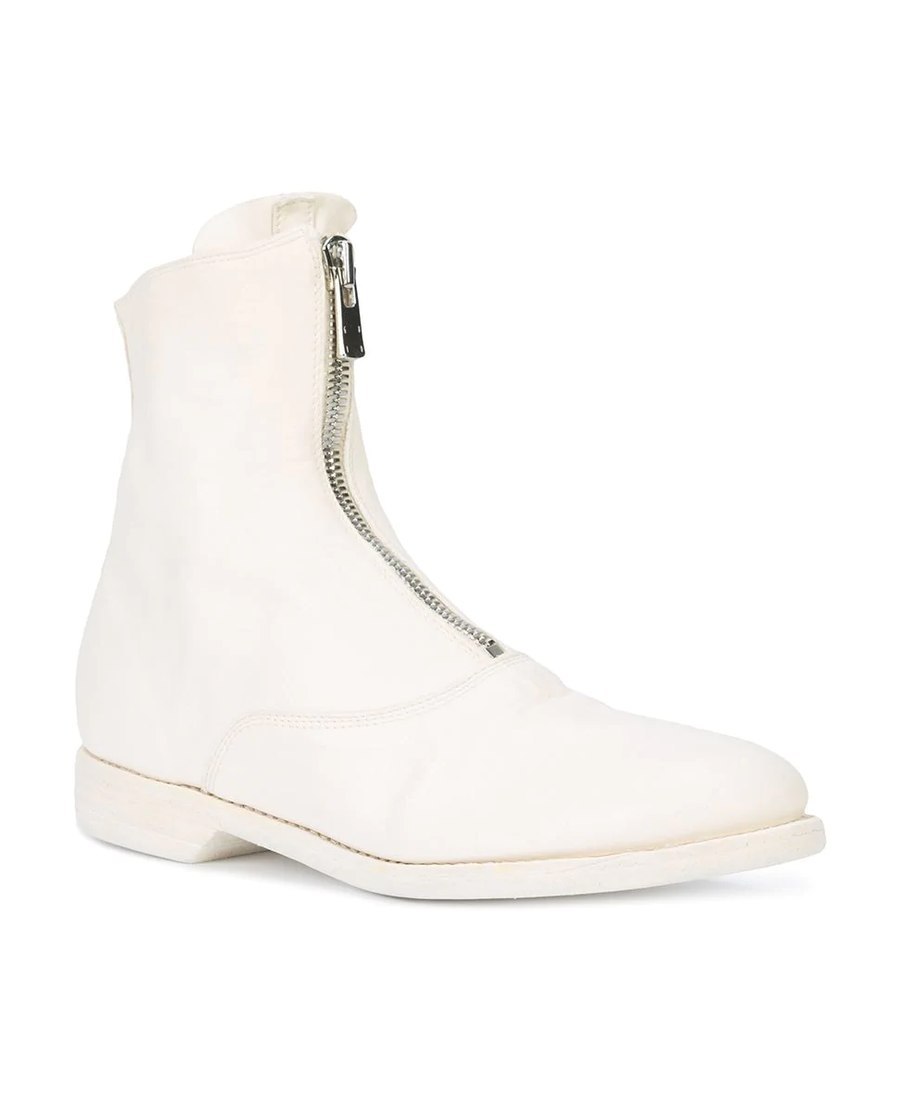 Shop Guidi Horseskin Zipper Boots In White