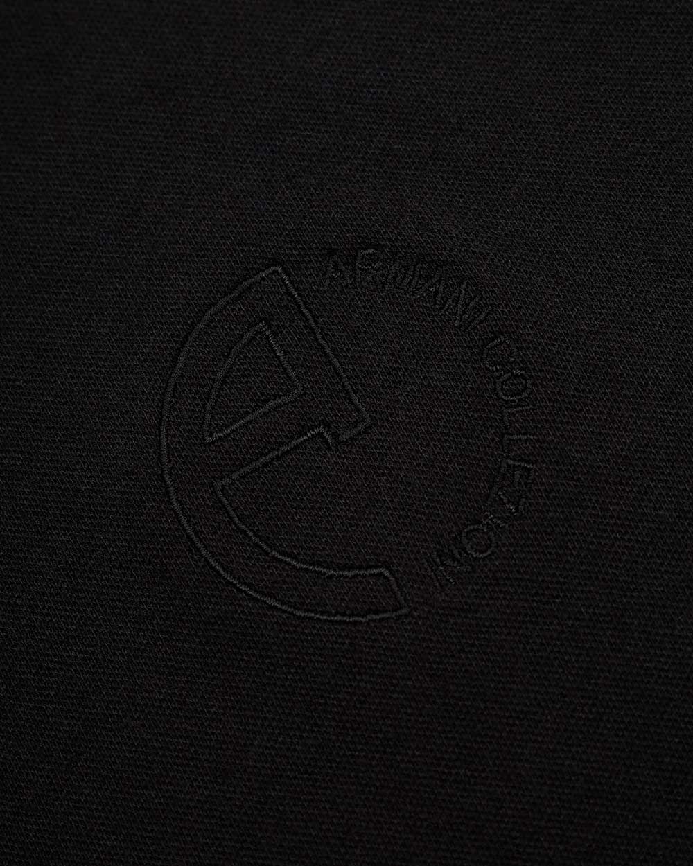 Armani Collezioni Logo Embroidered Polo Shirt In Black
