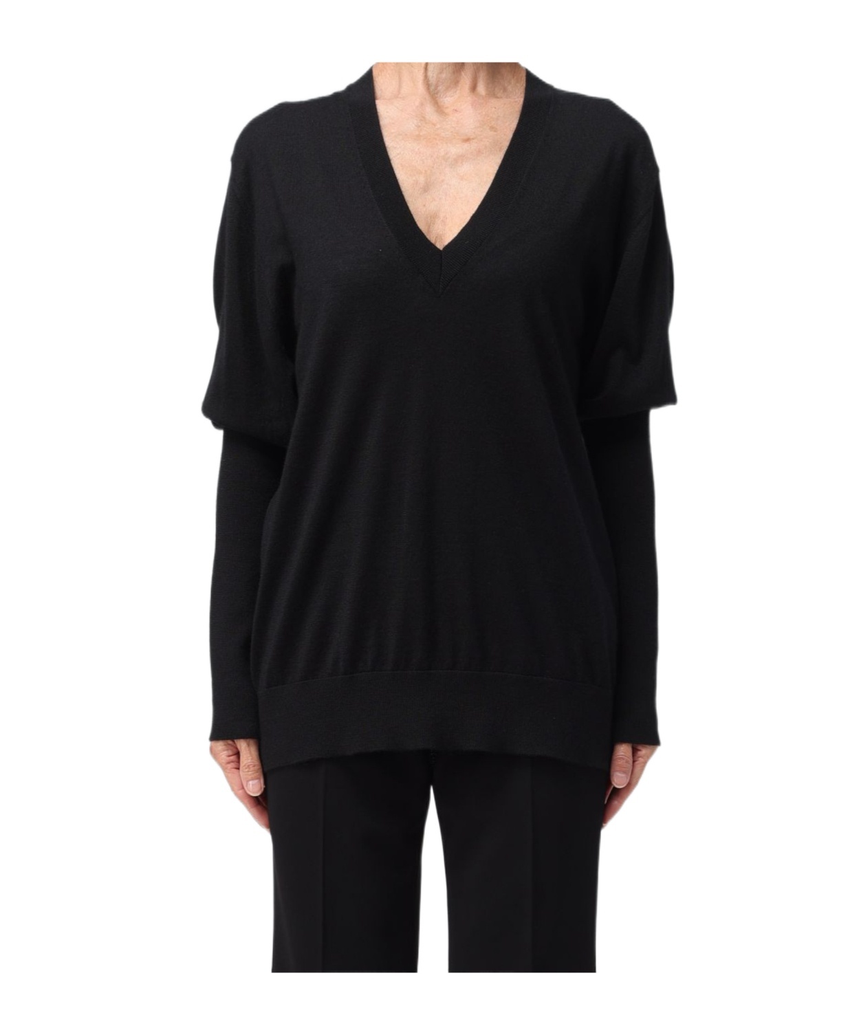 Fabiana Filippi Long-sleeved Sweater In Black