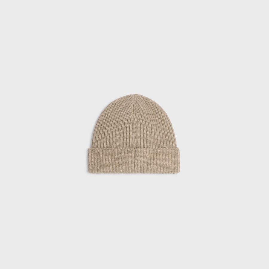 Celine Triomphe Beanie In Scottish Cashmere In Brown