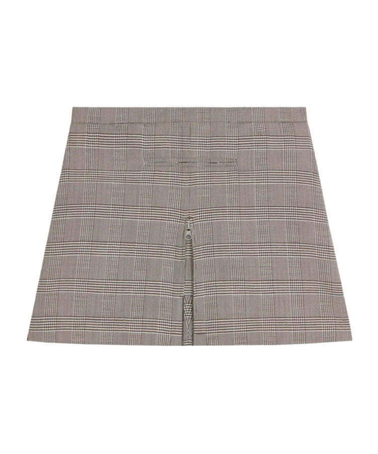 Courrèges A-line Checked Miniskirt In Gray