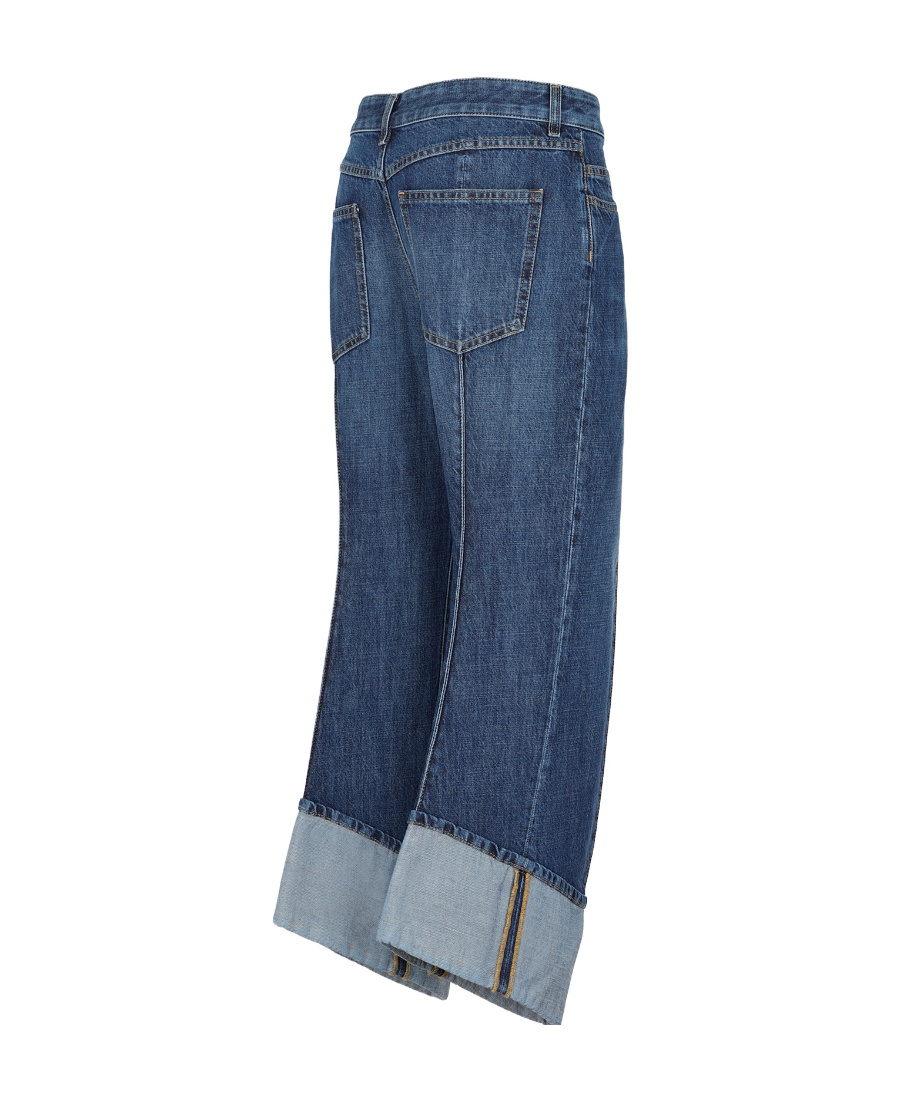 Shop Bottega Veneta Curved Shape Denim In Blue