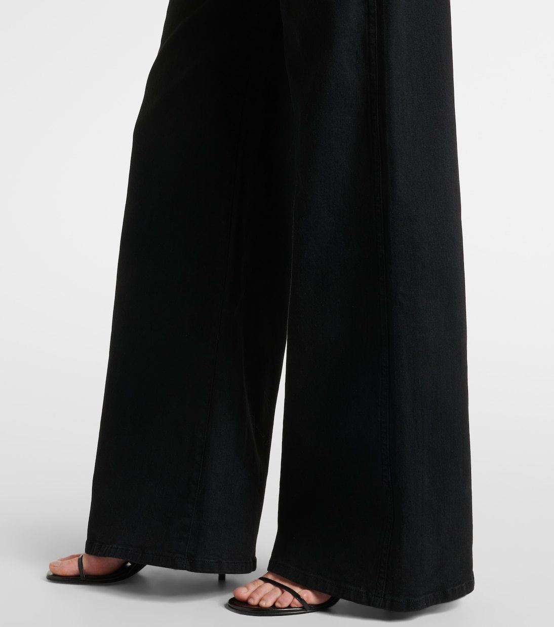 Khaite Dane High-rise Wide-leg Jeans In Black