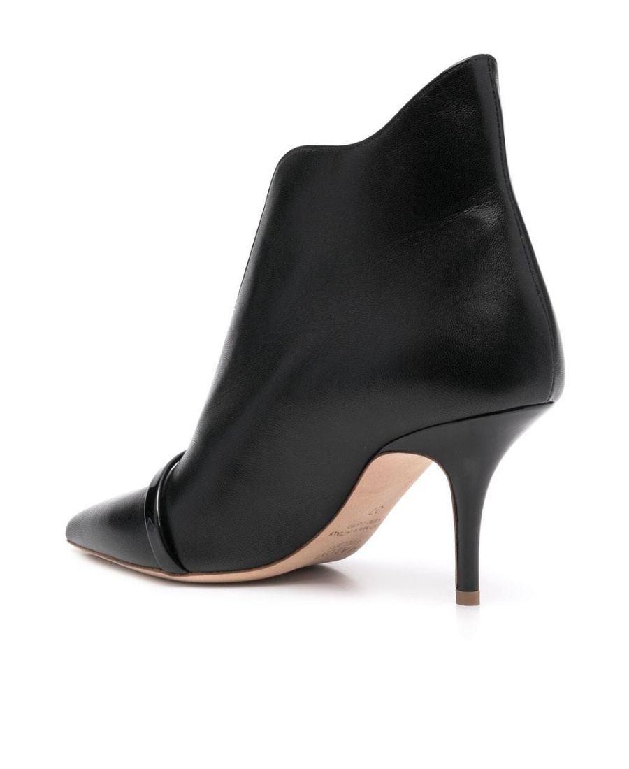 Malone Souliers Loren Leather V-cut Stiletto Booties In Black