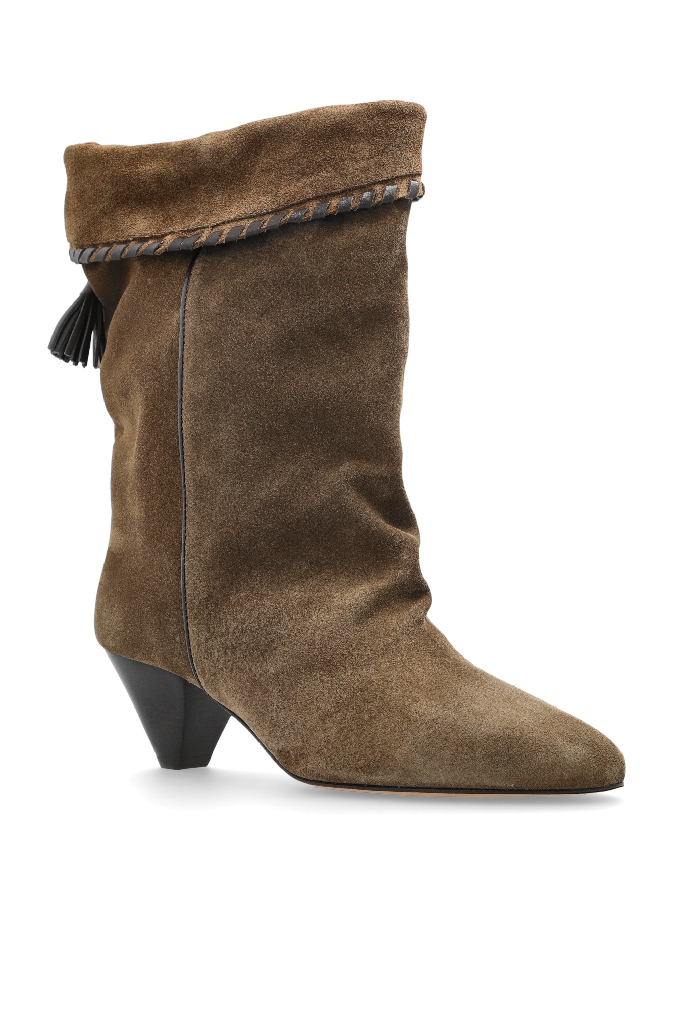 Isabel Marant Pleated Ankle Boots In Green