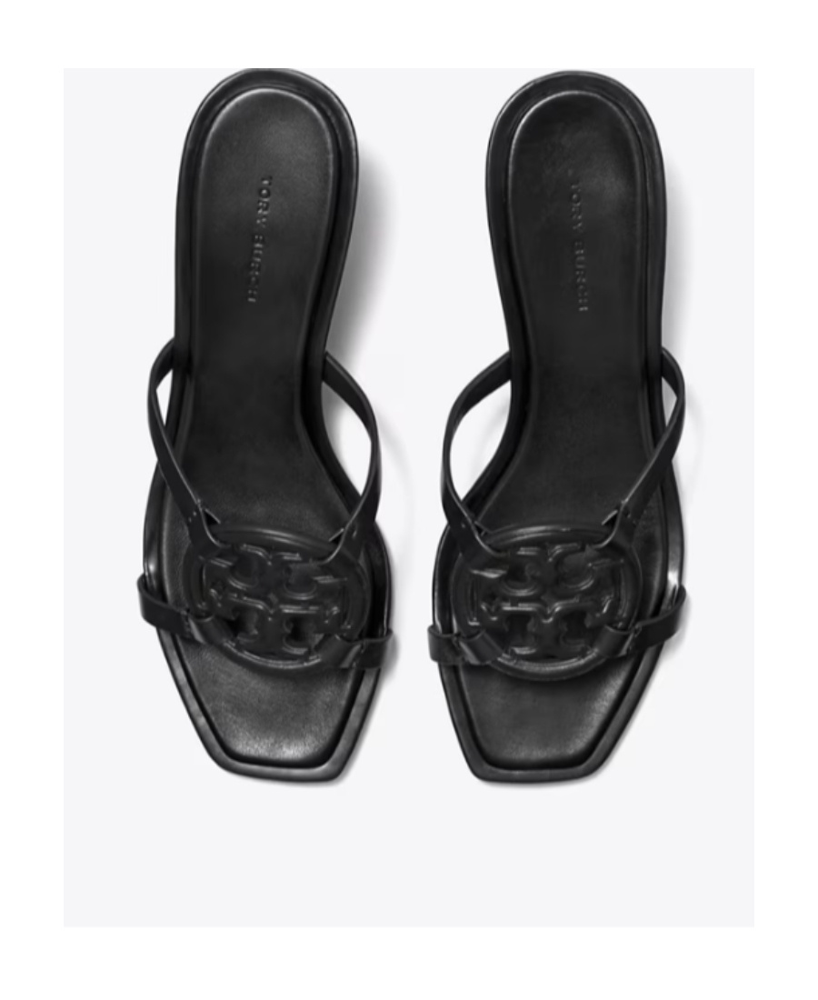 Shop Tory Burch Miller Bombé Low-heel Sandals In Black