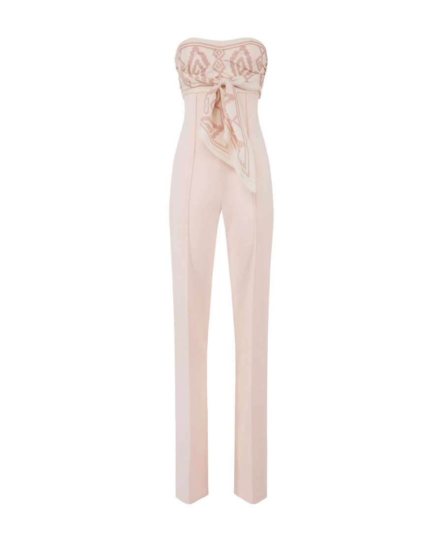 Elisabetta Franchi Logo Jumpsuit In Pink