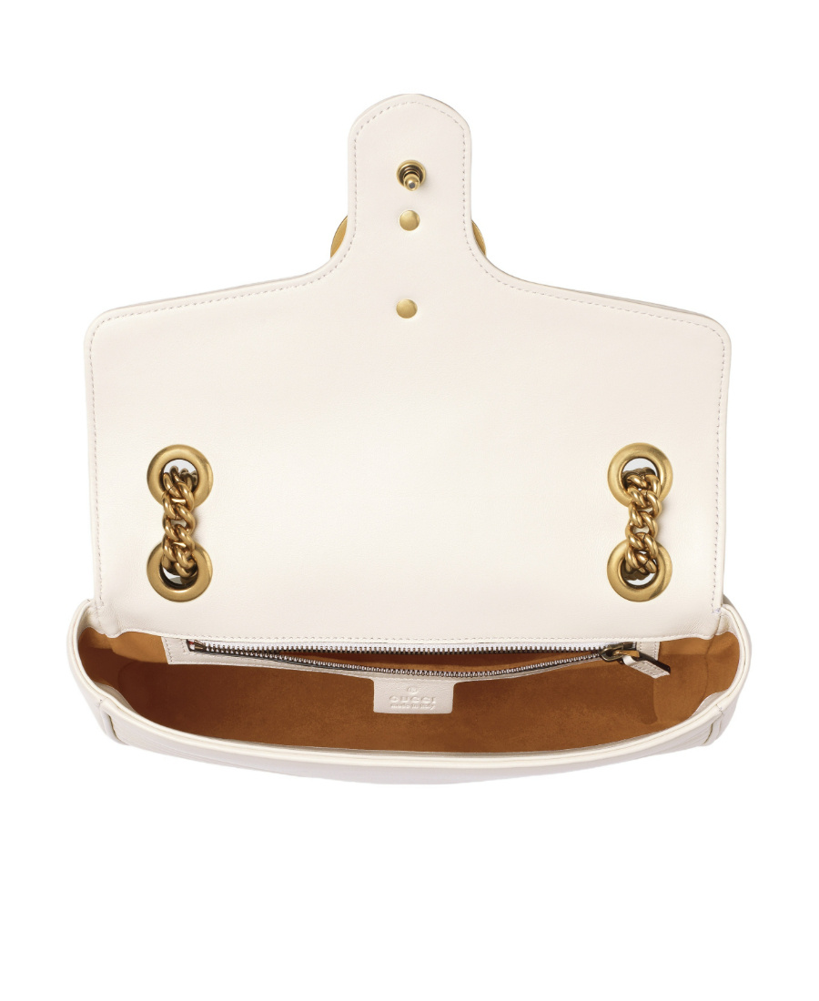 Gucci Gg Marmont Small Shoulder Bag In White