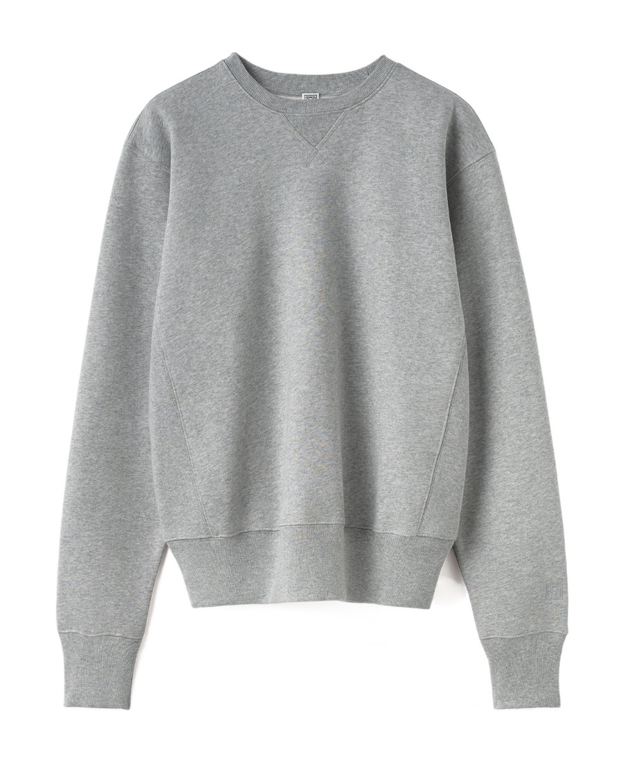 Totême Crew-neck Long-sleeve Top In Gray