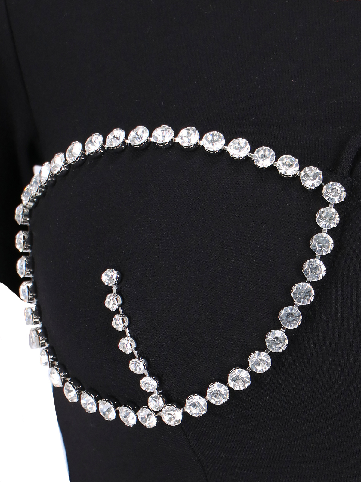 Shop Area Bustier-style Crystal-embellished T-shirt In Black