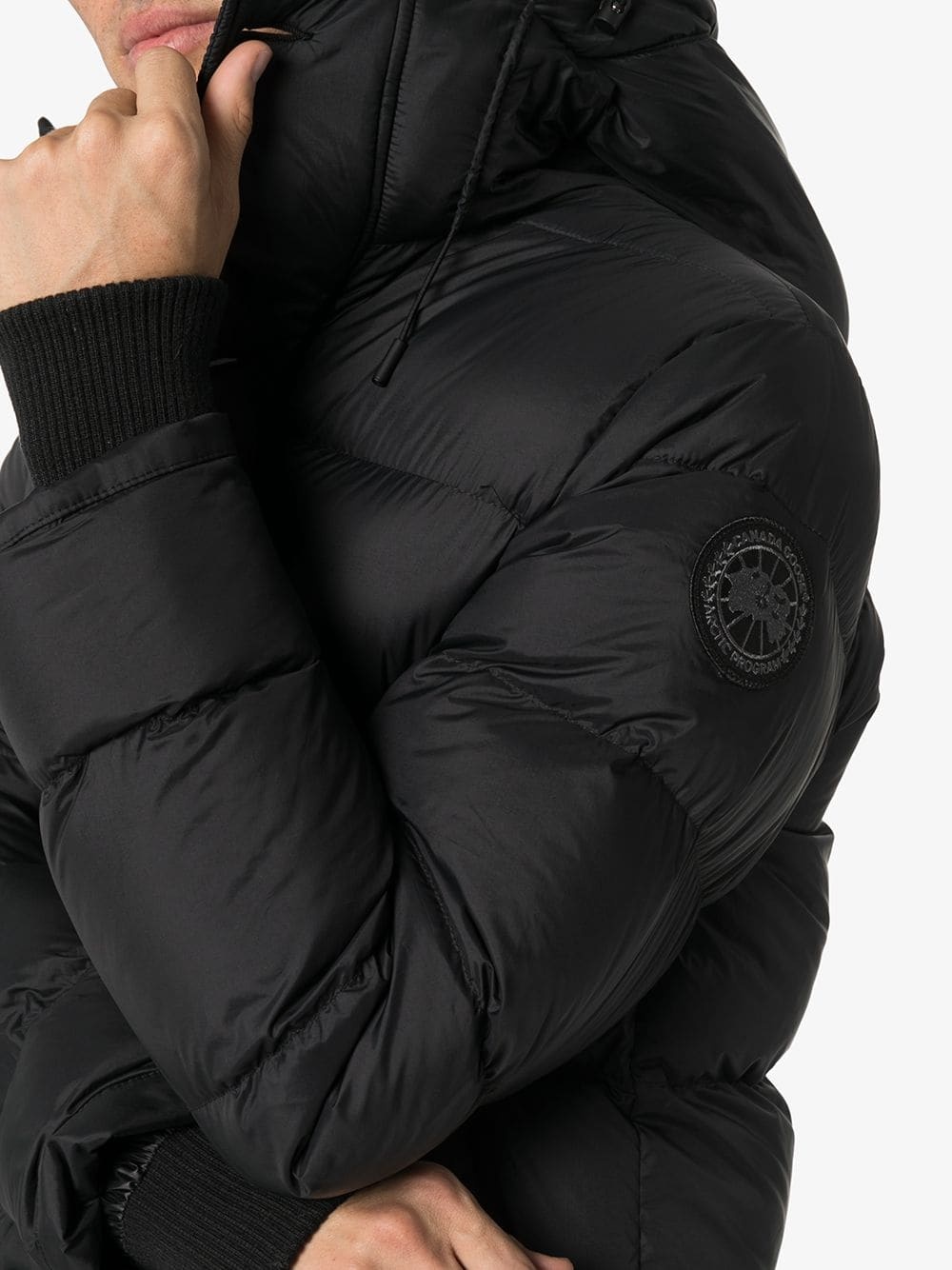Canada Goose Vernon Logo Down Jacket In Black