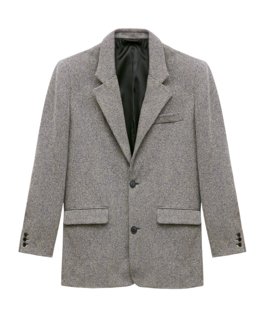 Isabel Marant Fahar Two-color Wool Suit Coat In Gray