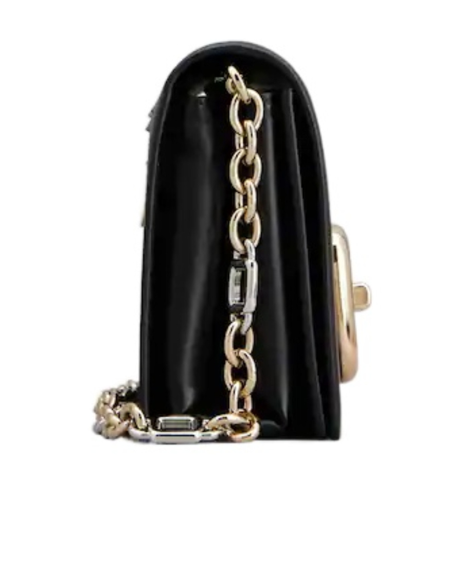 Roger Vivier Structured Chain Shoulder Bag In Black