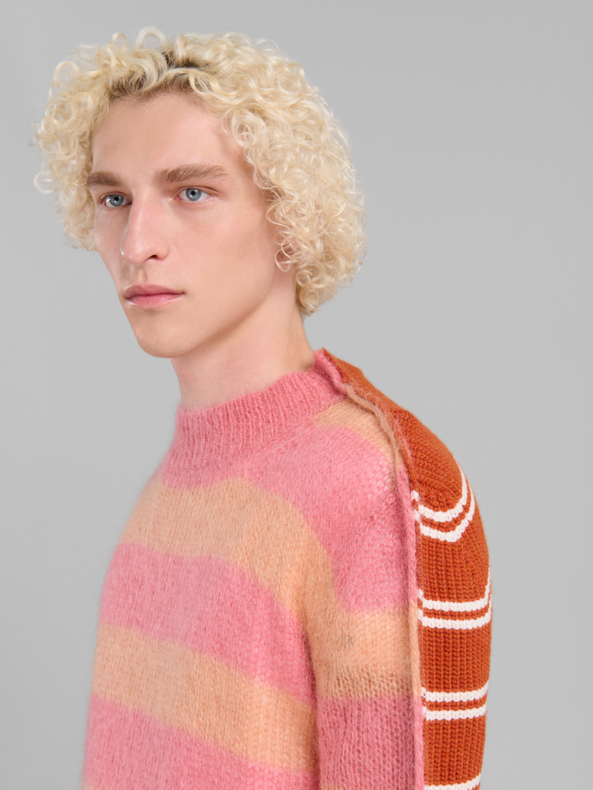 Marni Stripe-print Knit Jumper In Pink