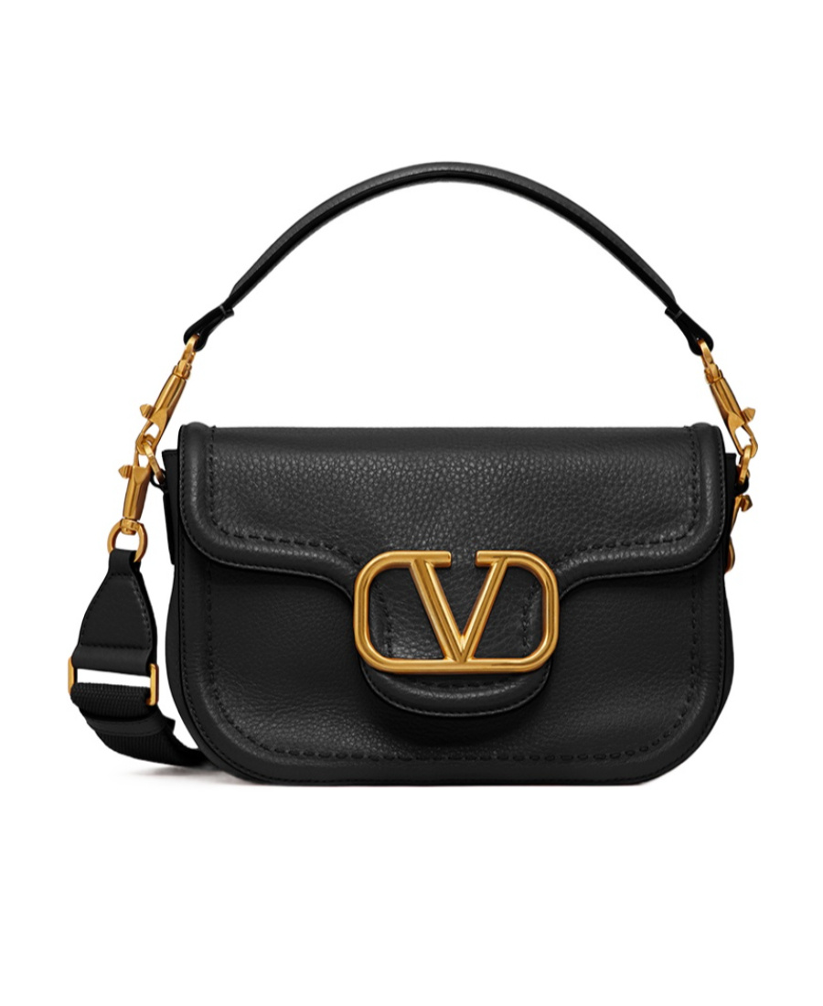 Valentino Garavani Women Alltime Leather Shoulder Bag In Black