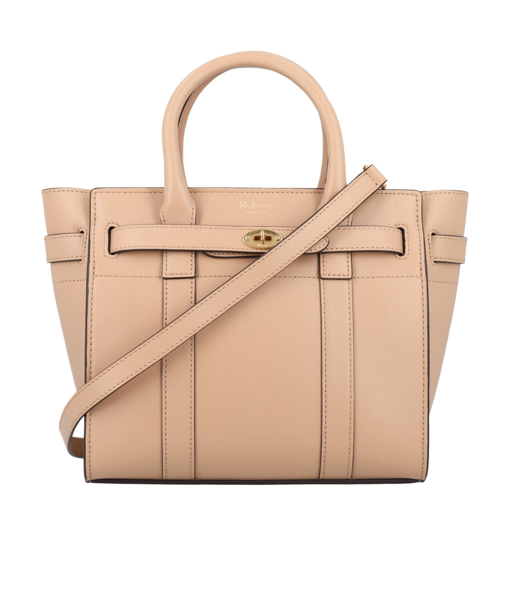 Mulberry Zipped Bayswater Leather Mini Bag In Nude