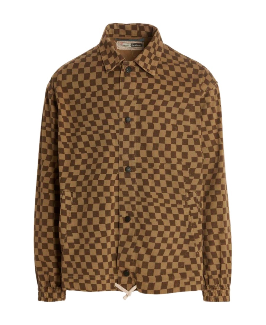 Incotex Checkered Casual Jacket In Brown