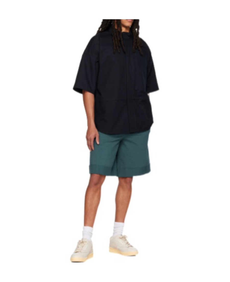 Jil Sander Spliced Short-sleeved Shirt In Black