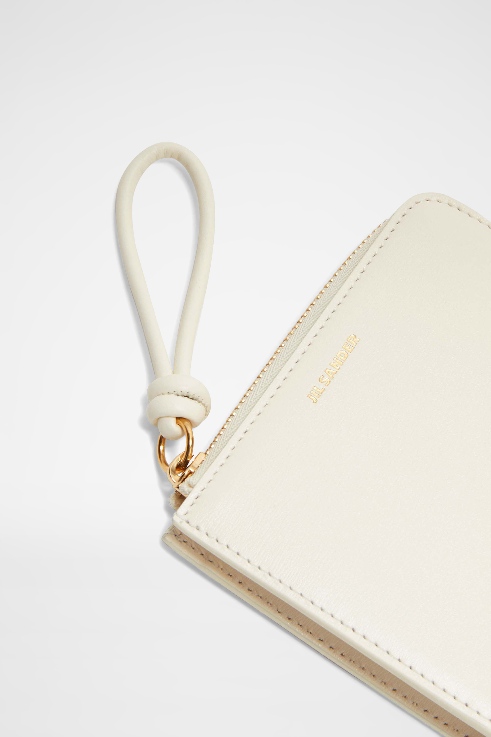 Jil Sander Debossed-logo Calf Leather Wallet In White