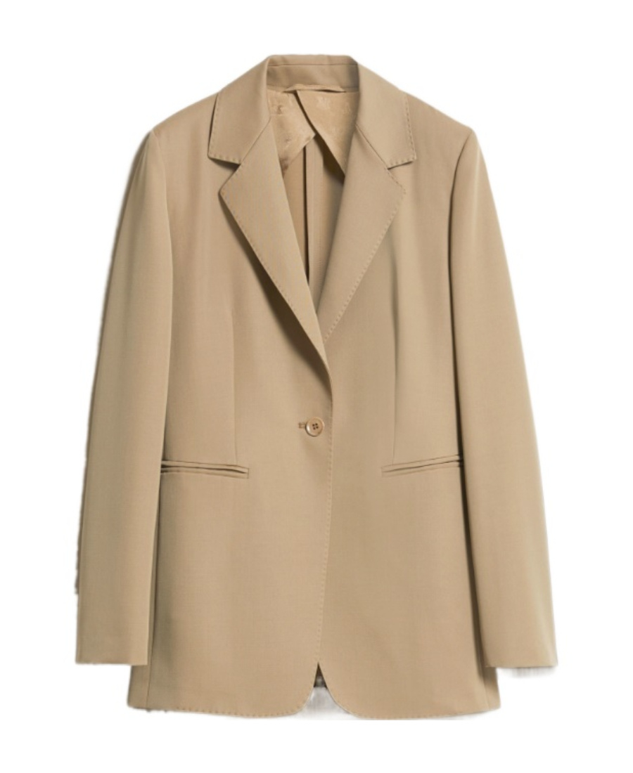 Max Mara Wool Single-breasted Suit Coat In Nude