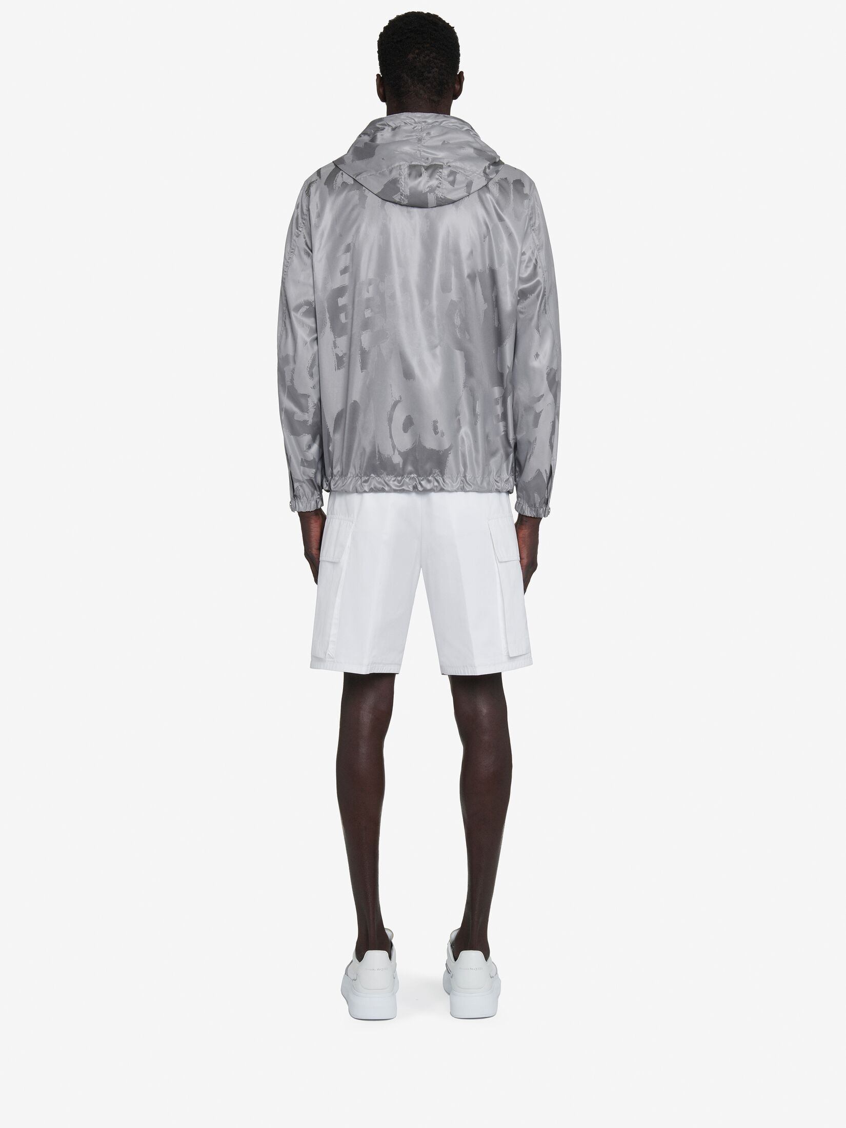 Alexander Mcqueen Graphic-print Drawstring-hood Jacket In White