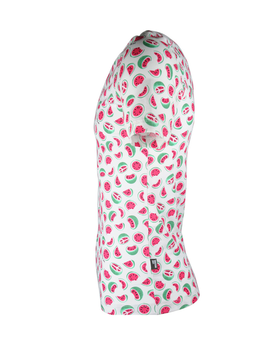 Moschino Watermelon Printed T-shirt With Round Neck In White