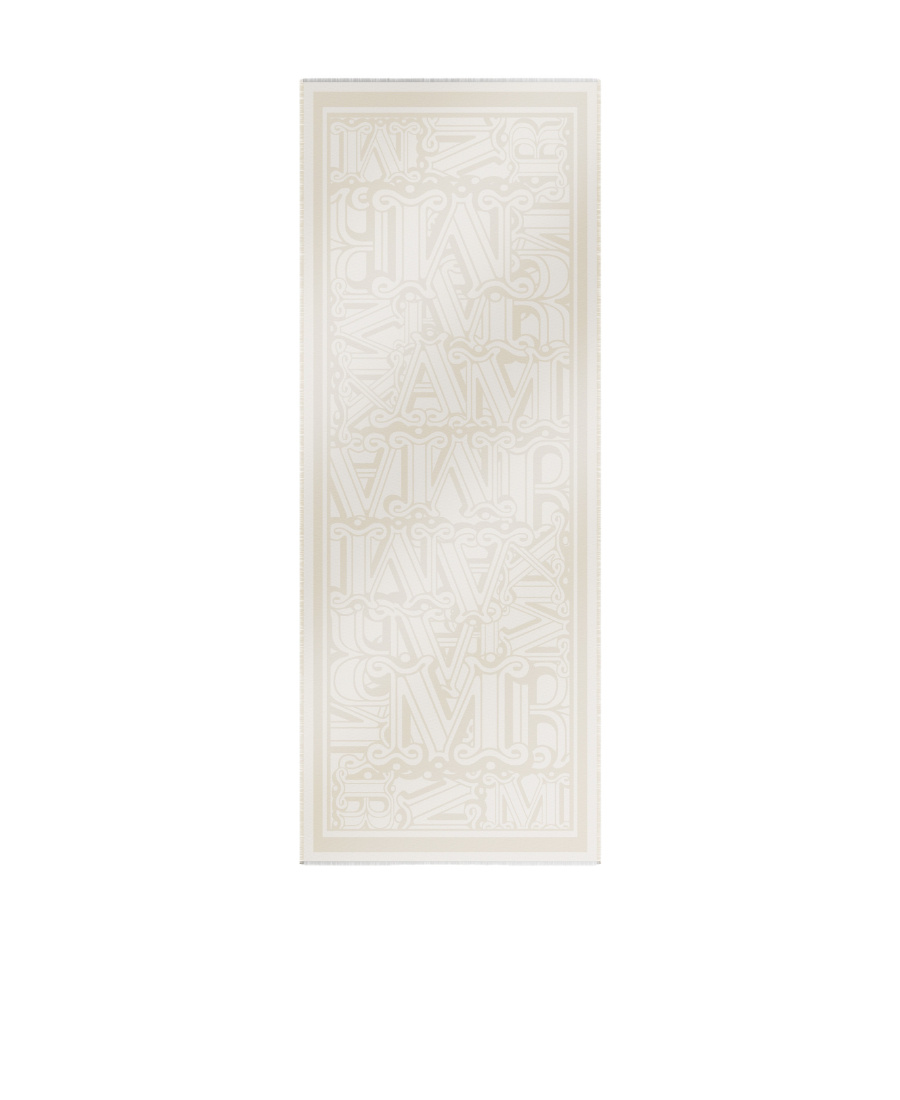 Max Mara Wool Blended Shawl In White
