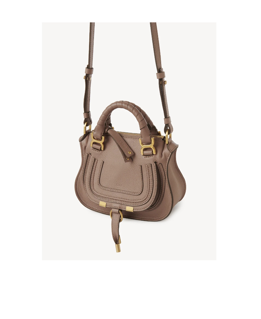 Shop Chloé Marcie Mini Shoulder Bag In Brown