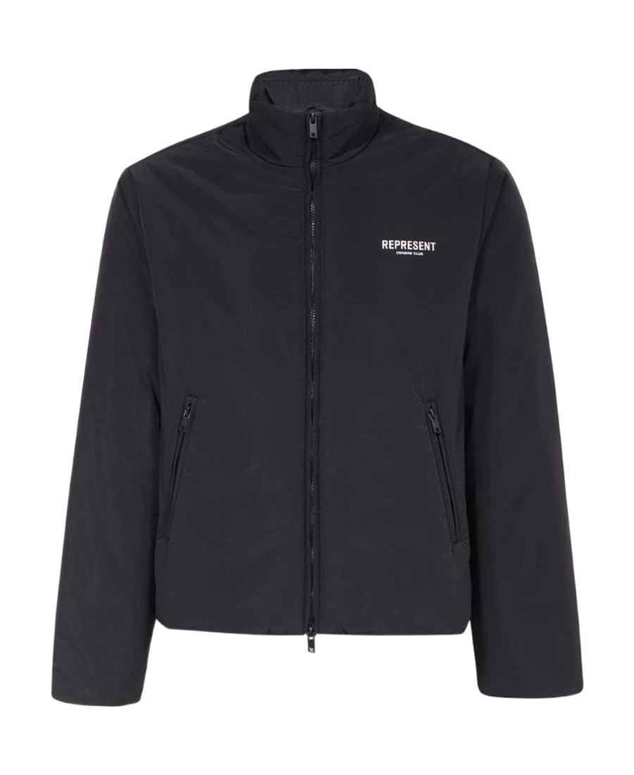 Represent High Neck Jacket With Zip Closure In Black