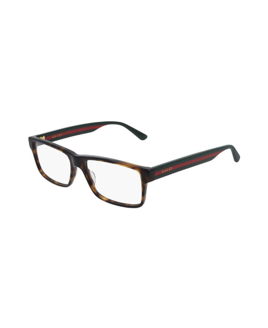 Gucci Web Detail Rectangular-frame Glasses