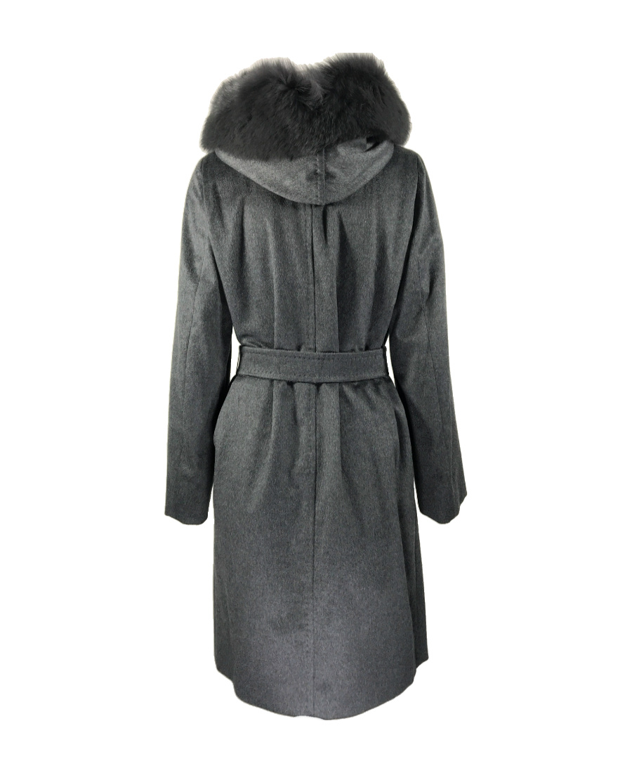 Max Mara Long-sleeved Hooded Coat In Black