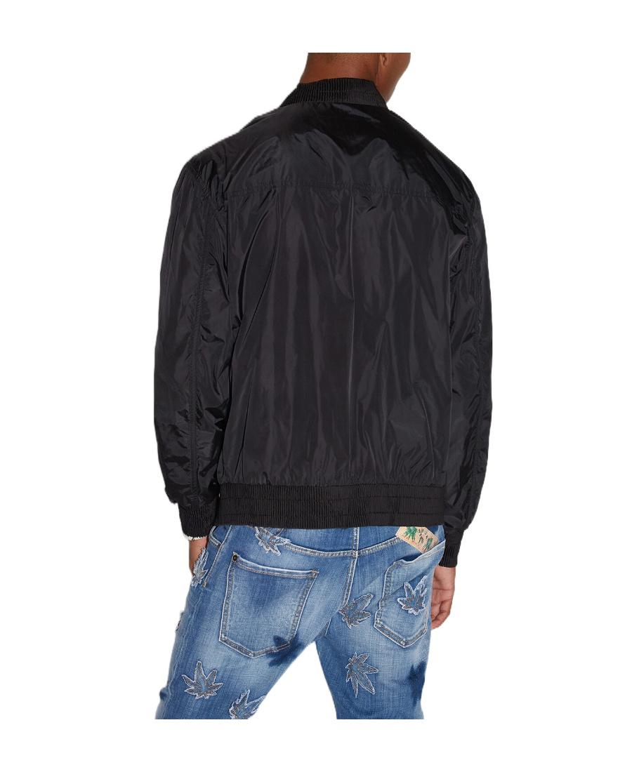 Dsquared2 Logo Print Windbreaker With Zip Detail In Black