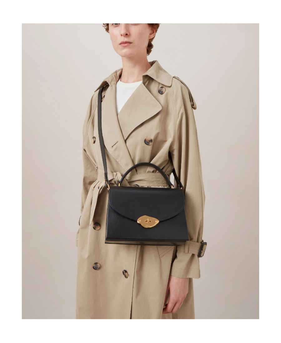 Mulberry Leather Lana Top-handle Bag In Black
