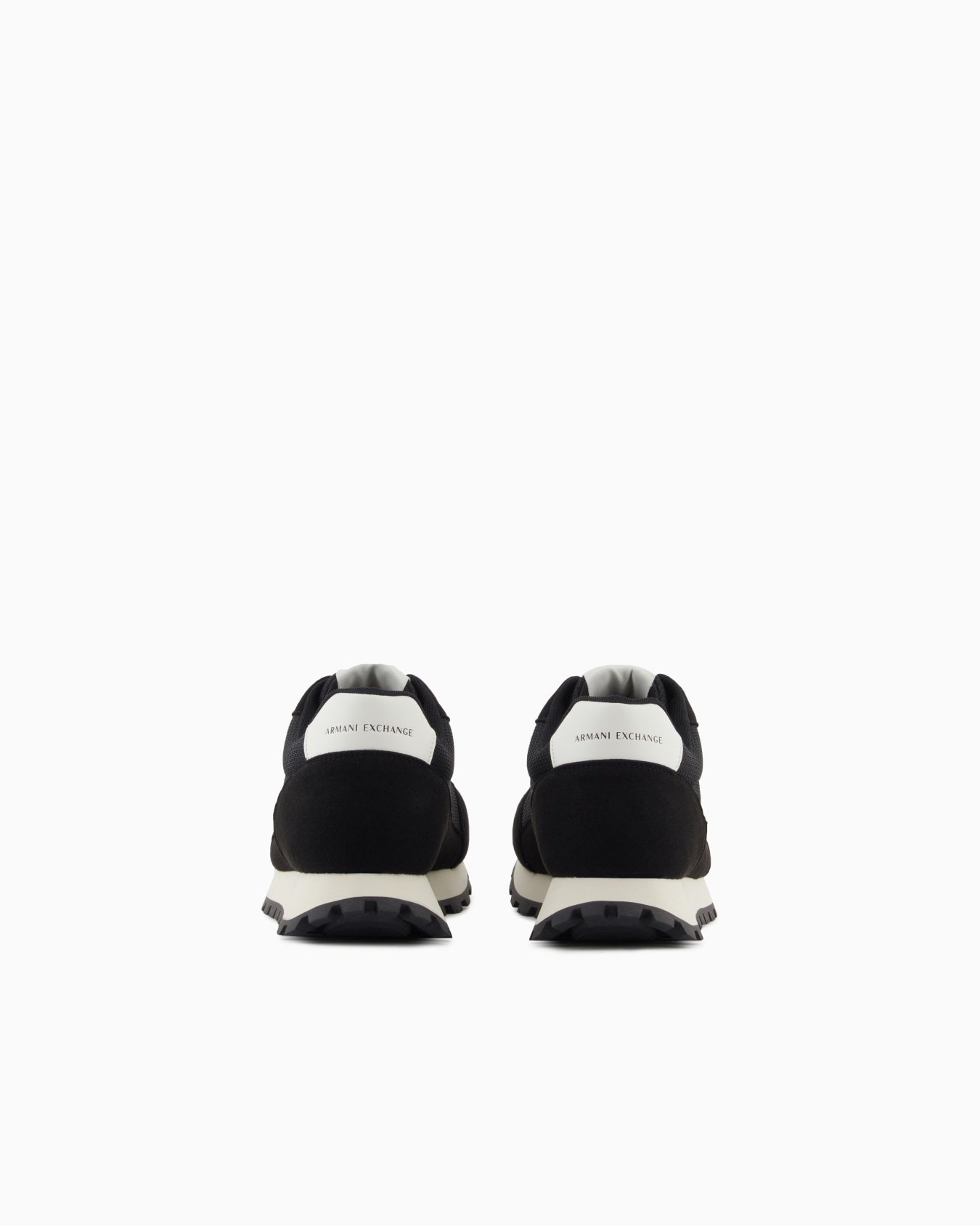 Armani Exchange Logo-detail Mesh Panel Sneakers In Black