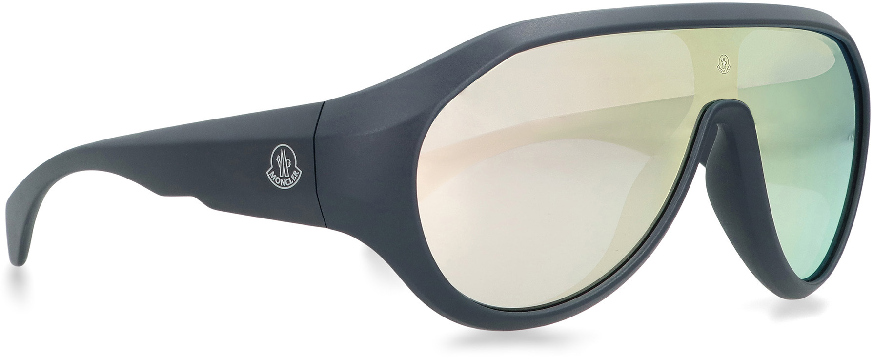 Moncler Oval Bubble Curved Frame Sunglasses In Black